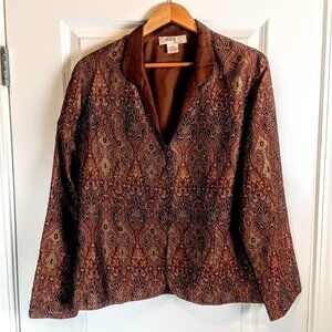 Anu Copper Brown Brocade Silk Jacket